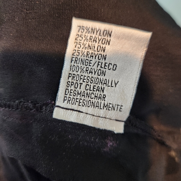 JR Nites Vtg Floral Shell Blouse Fringe Velvet Burnout Dark Fairy Whimsigoth L - Picture 13 of 13